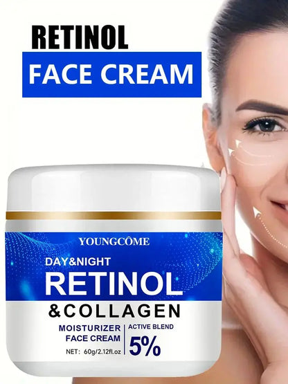 Collagen Retinol Hyaluronic Acid Facial Cream – Anti-Wrinkle, Brightening, Pore-Tightening Moisturizer