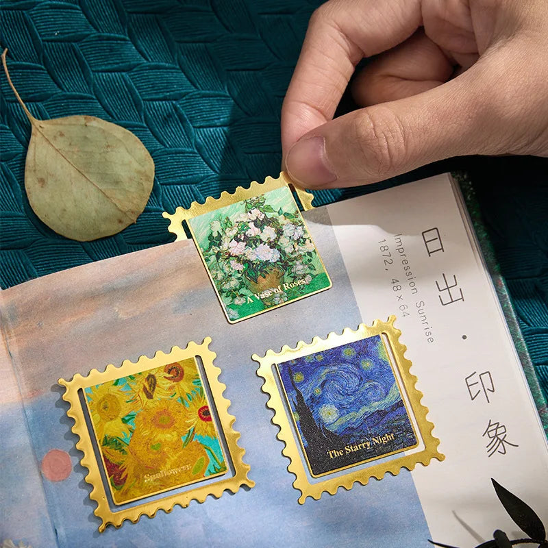 Metal Sunflower Oil Painting Bookmark - Book Page Holder and Marker for Kids, Students, Teachers - Unique Stationery Gift