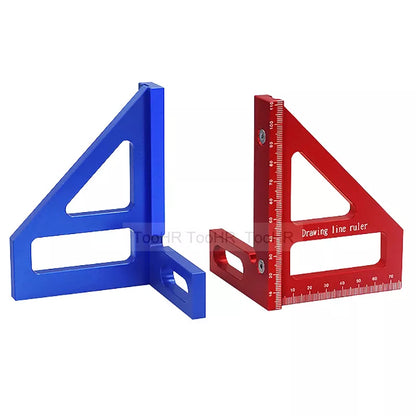 Aluminum Alloy Woodworking Square Protractor | High Precision Miter Triangle Ruler for Engineers & Carpenters