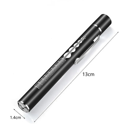USB Rechargeable Medical Pen Light | Mini Nursing LED Flashlight with Stainless Steel Pocket Clip