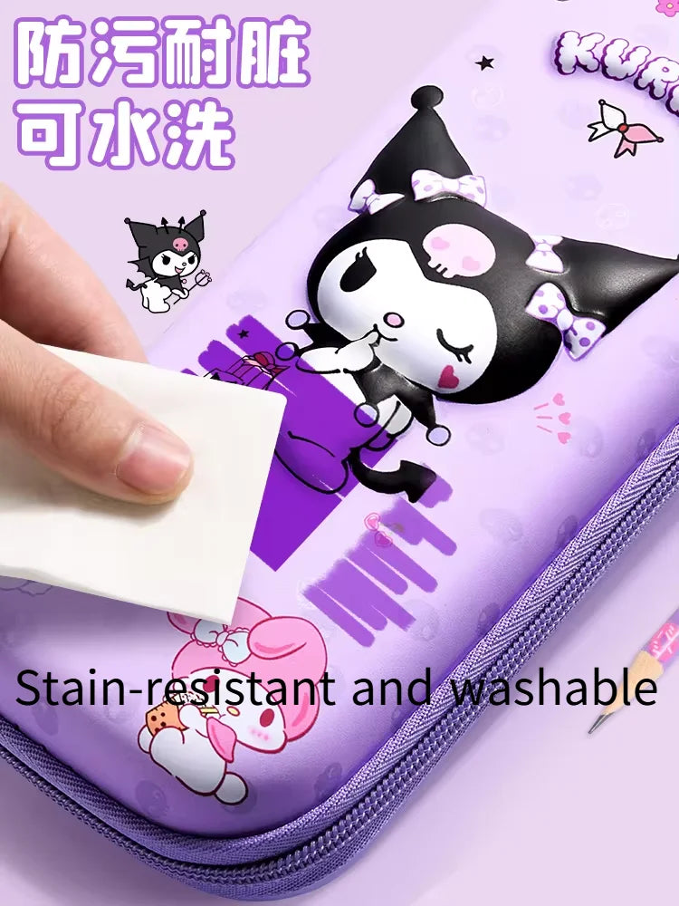 Sanrio 3D Kuromi, My Melody & Cinnamoroll Pencil Case - Large Capacity Cartoon Stationery Bag for Students