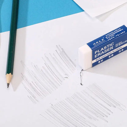 10Pcs 2B White PVC Eraser: Clean & Mess-Free Soft Eraser for Students, Exams, and Sketching