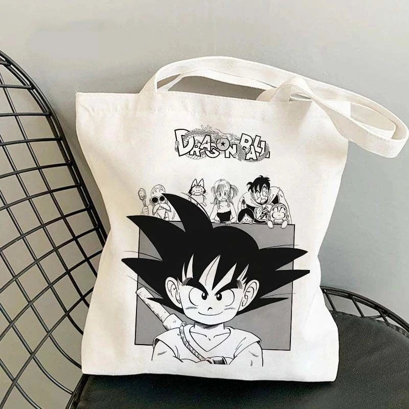 Dragon Ball Anime Canvas Tote Bag – Large-Capacity Eco Shoulder Bag for Women & Students