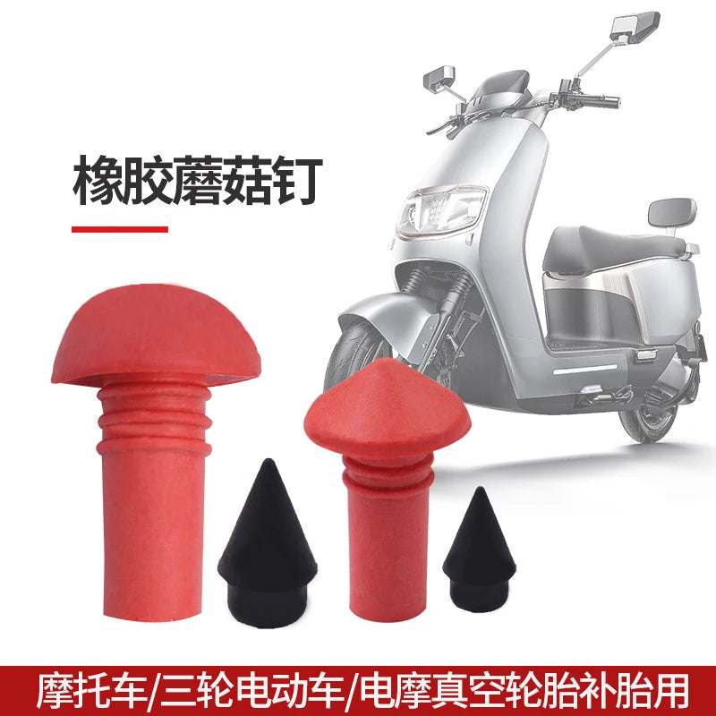 Universal Mushroom Tubeless Tire Repair Kit — Red & Black 7mm/8mm Rubber Plugs for Car Tire Repair