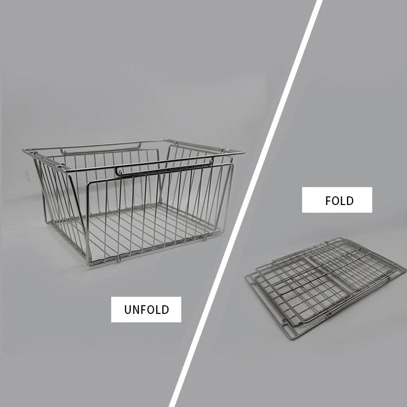 IGT Folding Stainless Steel Drain Basket – Lightweight Portable Camping Table Accessory