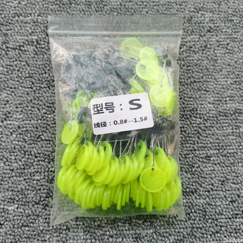 60pcs Rubber Space Bean Fishing Stoppers – 10-Group Oval Float Stopper Set for Carp & Fly Fishing