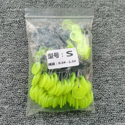 60pcs Rubber Space Bean Fishing Stoppers – 10-Group Oval Float Stopper Set for Carp & Fly Fishing