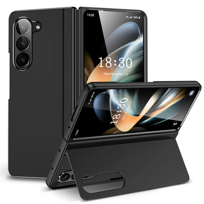 Full Coverage Hard PC + TPU Case for Samsung Galaxy Z Fold 5/4/3 5G – Anti-Fingerprint, Anti-Scratch, Heavy Duty with Holder, Matte & Non-Slip Design