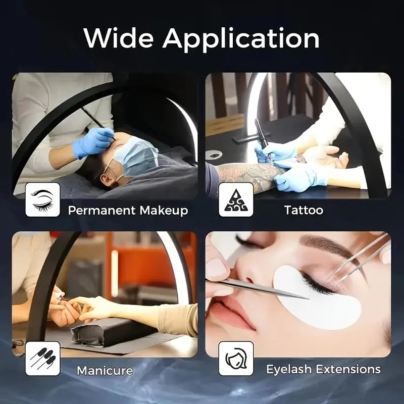 9New Moon Nail Work Lamp – Three-Color USB Beauty Desk Lamp for Nail Art & Eyelash, Black/White/Pink