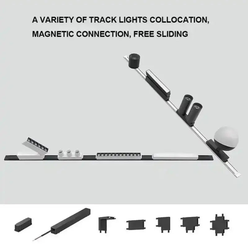 Smart Home Tuya Dimming 6mm Ultra-Thin Ceiling Mount Magnetic Track Light, 48V Slim Surface Mounted Linear Light