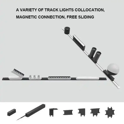 Smart Home Tuya Dimming 6mm Ultra-Thin Ceiling Mount Magnetic Track Light, 48V Slim Surface Mounted Linear Light