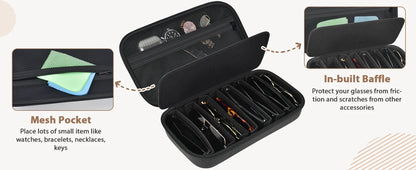 Travel Sunglasses Organizer Case for Quay Polarized Sunglasses – Men & Women Trendy Sunglass Storage Holder (Bag Only)