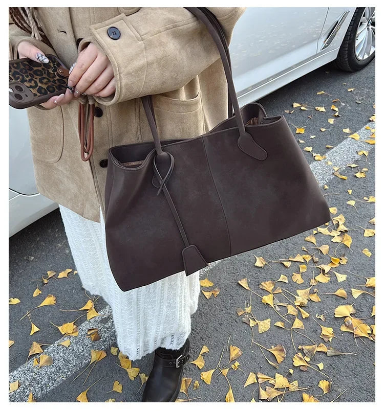 2025 Women’s Faux Suede Handbag – High-Quality, Versatile Large Capacity Shoulder Bag