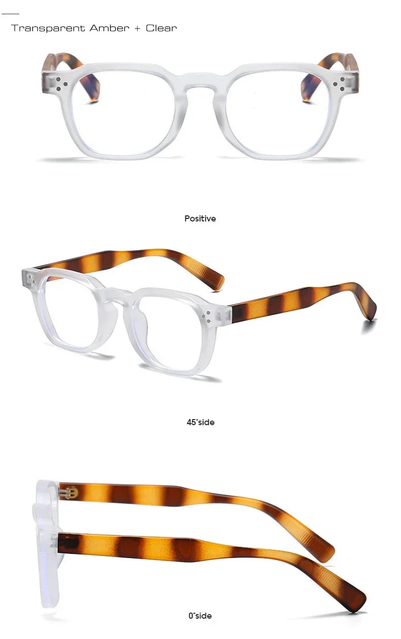 JNPCXI Vintage Rivet Oval Sunglasses – Fashion Leopard Frame Luxury Eyewear for Men & Women, Anti Blue Light Glasses