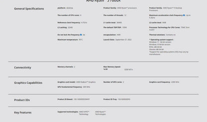 AMD Ryzen 5 7600X 6-Core 12-Thread CPU Processor - 4.7 GHz, 32MB L3 Cache, PCIe 5.0, 105W, LGA AM5 for Gaming