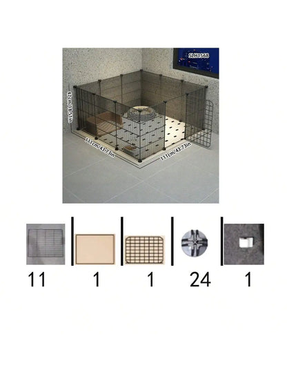 Indoor Pet Enclosure — No Assembly Teddy Fence with Tight Mesh, Escape-Proof Small Dog & Puppy Cage
