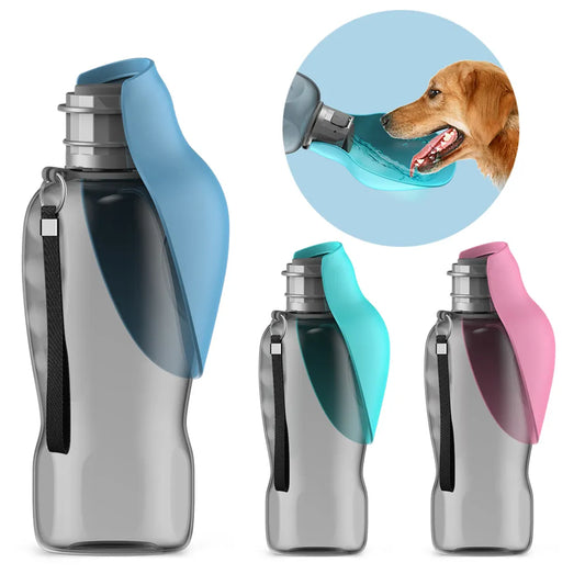 800ml Portable Dog Water Bottle - Outdoor Travel Drinking Bowl for Small, Medium, Big Dogs - Puppy Cat Feeder - Pet Labrador Accessories