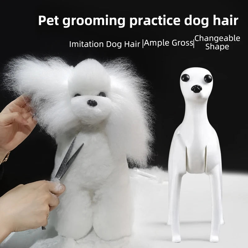 Pet Grooming Practice Poodle Model — Full Body Simulation Dog Mannequin for Grooming Training