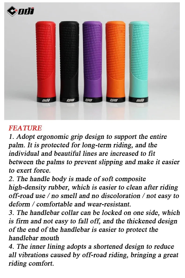 ODI Lock-On Bicycle Grips – Anti-Slip MTB Handlebar Covers for Mountain Bike, BMX, Folding & DH Cycling Parts