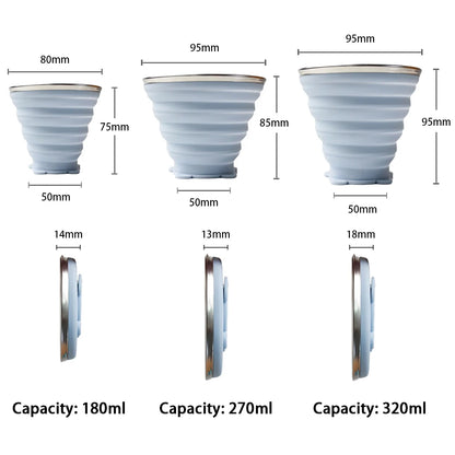 Collapsible Telescopic Silicone Water Bottle - Folding Cup for Outdoor Travel, Children, Teacups, and More