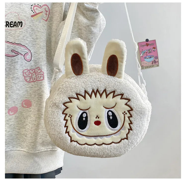 Labu Cartoon Crossbody Plush Bag – Kids Backpack & Shoulder Bag Doll Change Purse, Perfect Gift for Girls