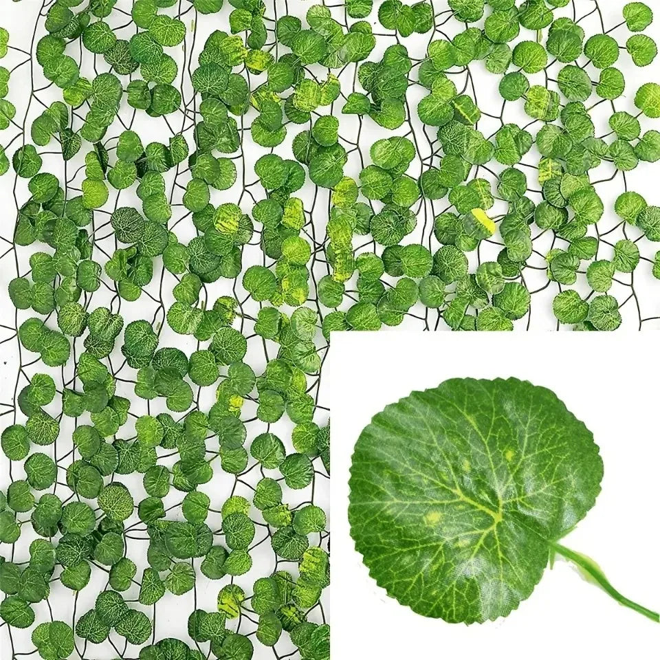 11M Artificial Ivy Leaf Garland — Green Hanging Vine for Outdoor Garden, Wall, Wedding & Home Decor