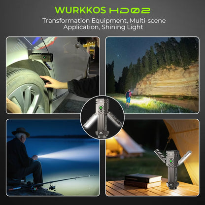Wurkkos HD02 LED Camping Lamp – 3200 Lumens Portable Outdoor Hunting, Fishing & Hiking Rechargeable Searchlight