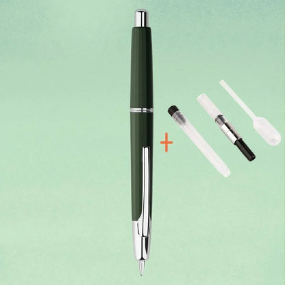 MAJOHN A2 Press Fountain Pen - Retractable EF Nib 0.4mm Resin Ink Pen with Converter, Lighter than A1, Perfect for Writing and Christmas Gift