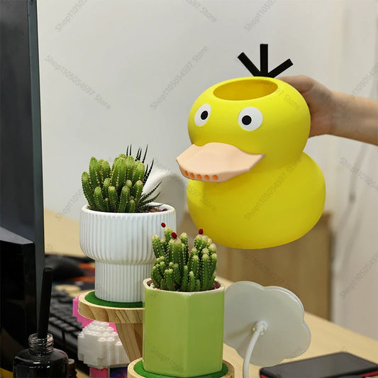 3D Printed Anime Pokémon Psyduck Watering Can – Cute Garden Plant Irrigation Tool for Outdoor Gardening