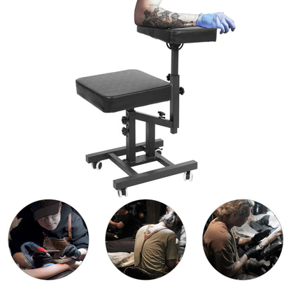 Multifunctional Tattoo Chair with Adjustable Armrest – Hair & Tattoo Artist Chair with Foot Pads