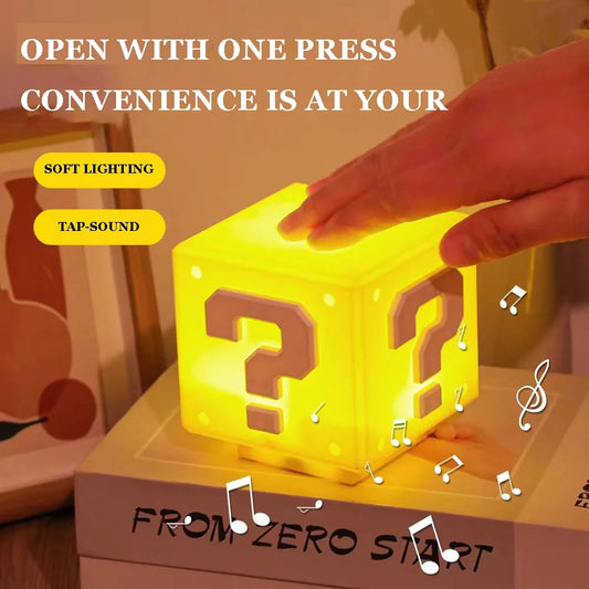 LED Question Mark Night Light with Music — Anime Style USB Rechargeable Bedside Lamp for Children’s Bedroom, Gift