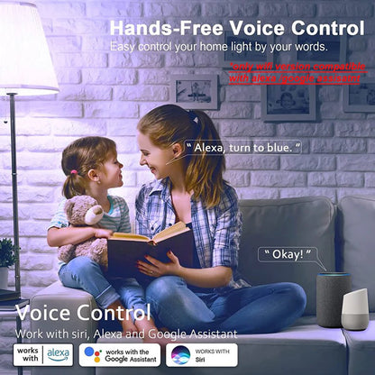 Tuya WiFi/Bluetooth Smart Bulb – Alexa and Google Assistant Compatible E27 RGB LED Lamp, 110V/220V Smart Light for Smart Life