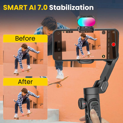 AOCHUAN Smart XE Combo1 3-Axis Handheld Gimbal Stabilizer – iPhone & Android Smartphone with Extension Rod