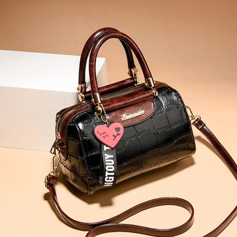 Luxury Women’s PU Leather Handbag – Classic Crocodile Tote & Shoulder Messenger Bag