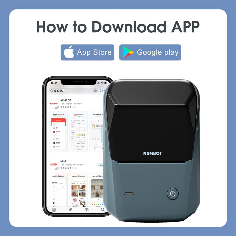 Niimbot B1 Mini Portable Thermal Printer – Self-Adhesive Label Maker, Pocket Printer, Bluetooth Labeling Machine