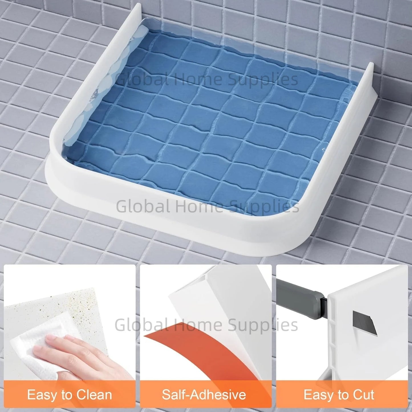 Upgraded 4” / 10cm Collapsible Shower Threshold Water Dam – Bathroom Barrier for Dry & Wet Separation