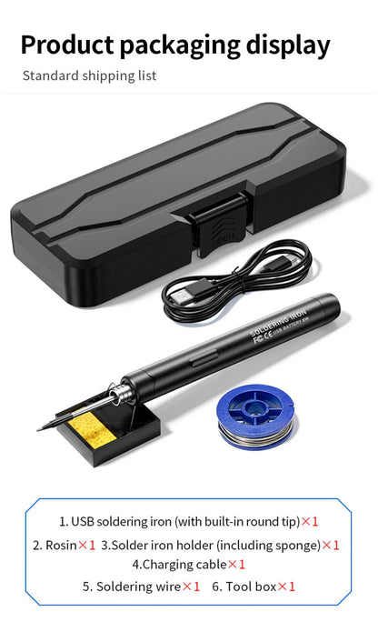 Multifunctional USB Electric Soldering Iron Kit – Adjustable 300–450℃ Digital Welding Tool Set