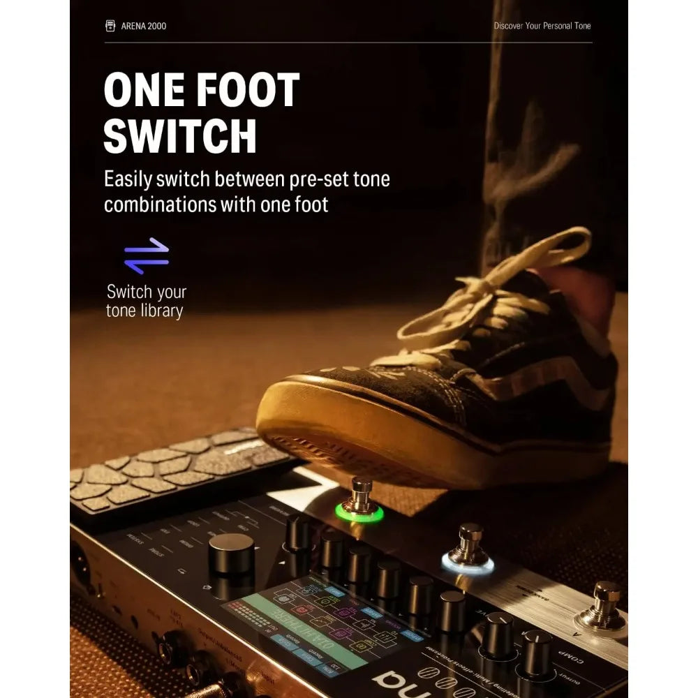 Donner Arena 2000 Multi-Effect Pedal – 278 Effects, IR AMP, Drum Looper, MIDI In, Software App for Electric Guitar