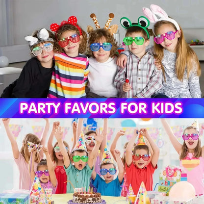 1-60PCS Neon Color Luminous LED Glasses – Eyeshade Lampshade Party Glasses for Christmas, Mardi Gras & Celebrations