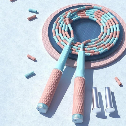 Beaded Adjustable Jump Rope – Segmented Fitness Skipping Rope for Men, Women & Kids