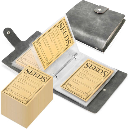 Garden Seed Storage Organizer Binder – 50 Self-Sealing Seed Envelopes for Easy Seed Packet Organization