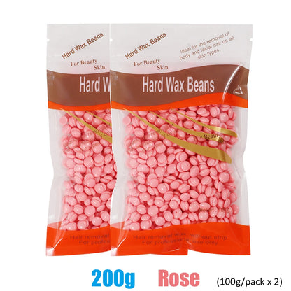 500g/200g/50g Hard Wax Beans – European Brazilian Pearl Wax for Hair Removal & Wax Warmer Machine