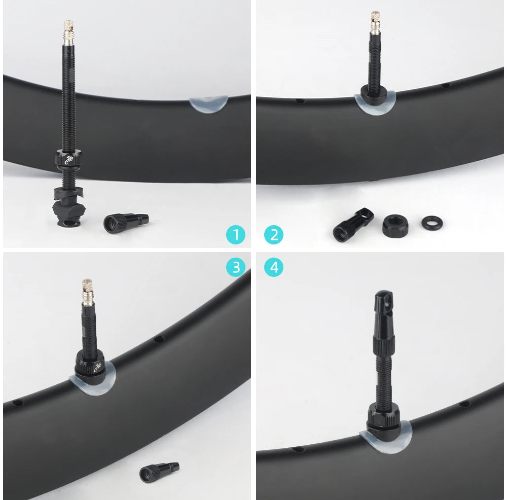 Bicycle Tubeless Presta Valve – Carbon Rim F/V Nipple with Detachable Brass Core & Cap for MTB Tires (40–80mm)