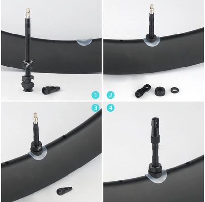 Bicycle Tubeless Presta Valve – Carbon Rim F/V Nipple with Detachable Brass Core & Cap for MTB Tires (40–80mm)