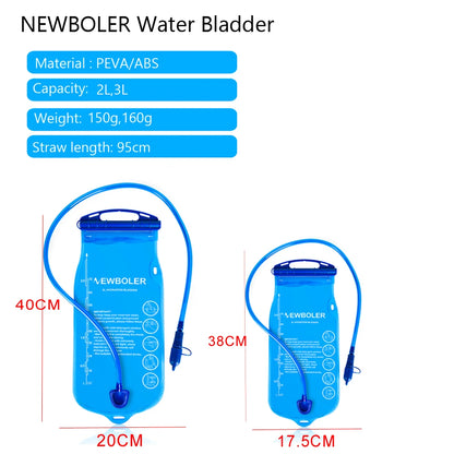 NEWBOLER Water Bladder Hydration Pack — BPA-Free 2L/3L Reservoir for Running, Hiking & Backpacking