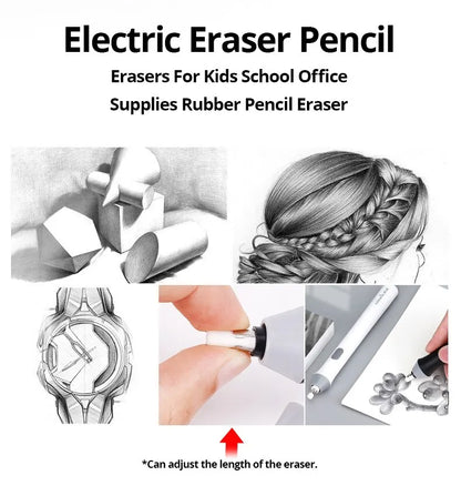 Electric High Gloss Eraser for Sketch Art | Automatic Rotating Eraser for Children's Student Stationery