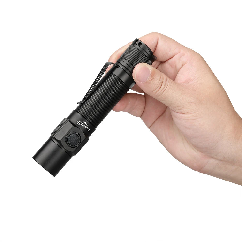 Trustfire T10R Tactical LED Flashlight — 1800 Lumen, USB-C Rechargeable 18650 Torch with Dual Switch