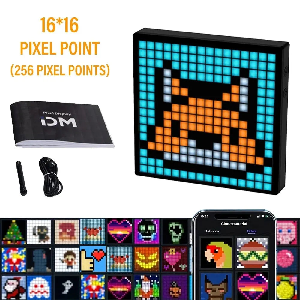LED Pixel Display Night Light – APP Controlled Programmable Text & Animation DIY Lamp for Home, Bedroom, Game Room & Bar Decor