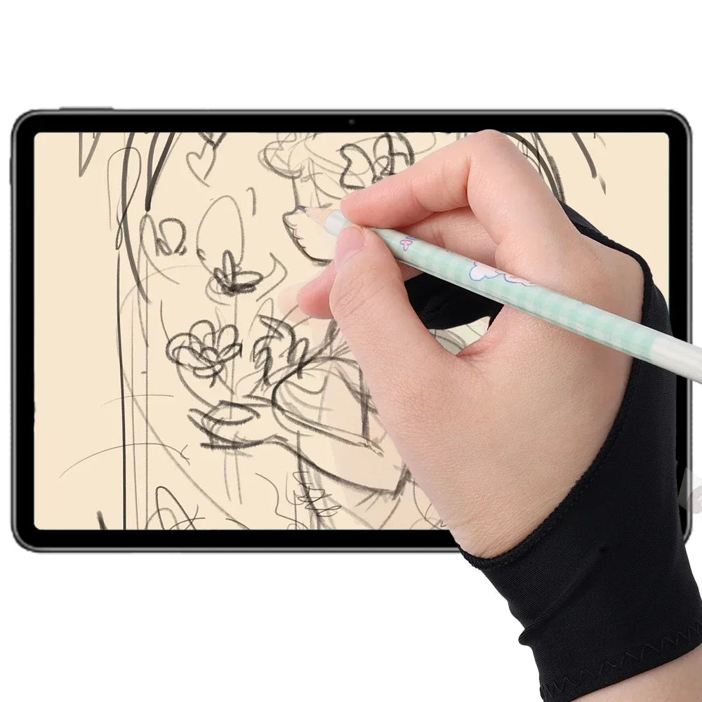 Two-Finger Drawing Glove with Palm Rejection for iPad & Graphic Tablets – Left/Right Hand Artist Glove
