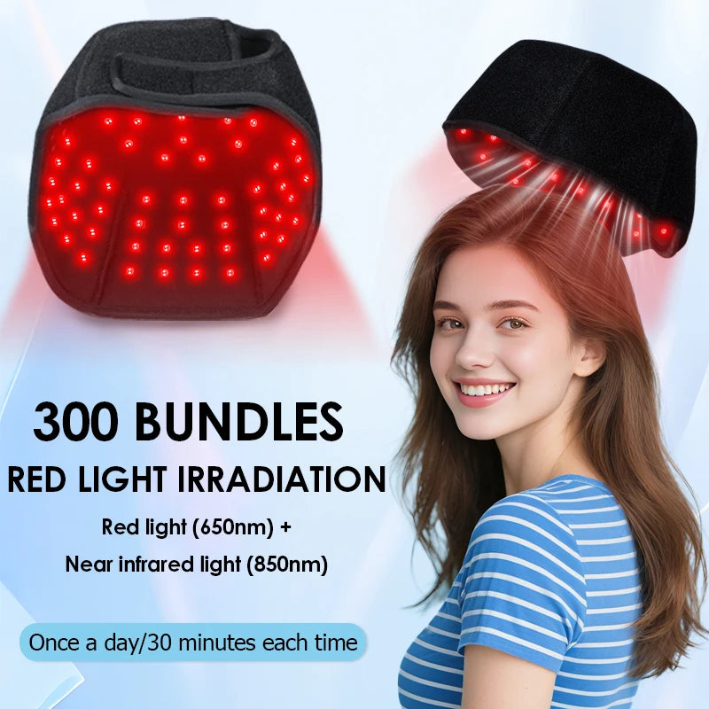Red Light Therapy Hair Growth Cap – 660nm & 850nm Infrared Device for Hair Loss Treatment with USB Charging